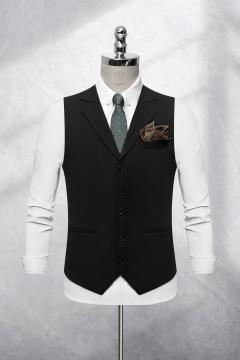 Bộ Suit Đen Trơn Phối Đột Chỉ Viền Modern Fit TGS375